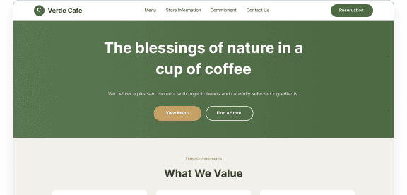 Cafe Landing Page