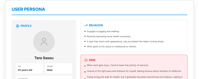 Fitness App Persona Sheet