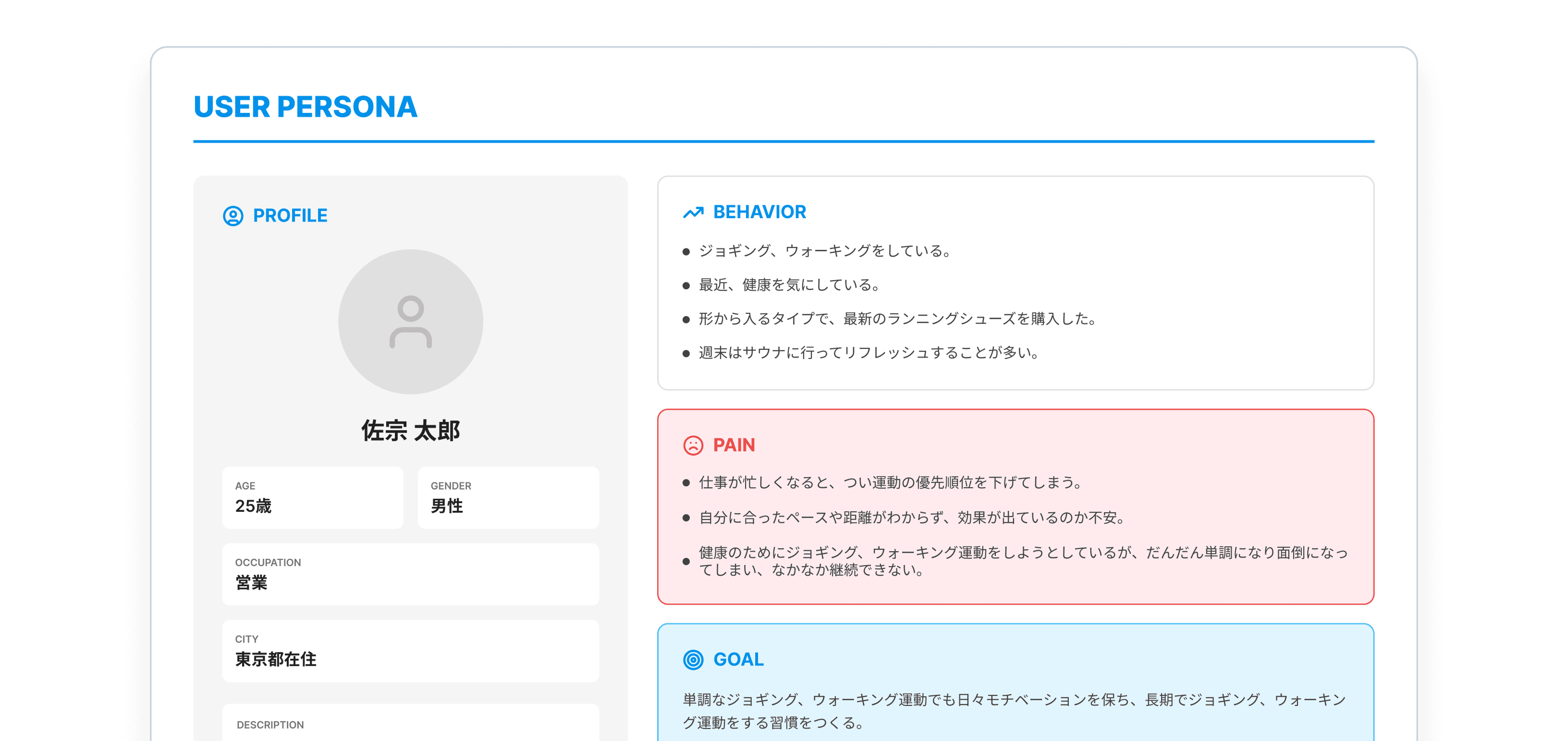 Fitness App Persona Sheet